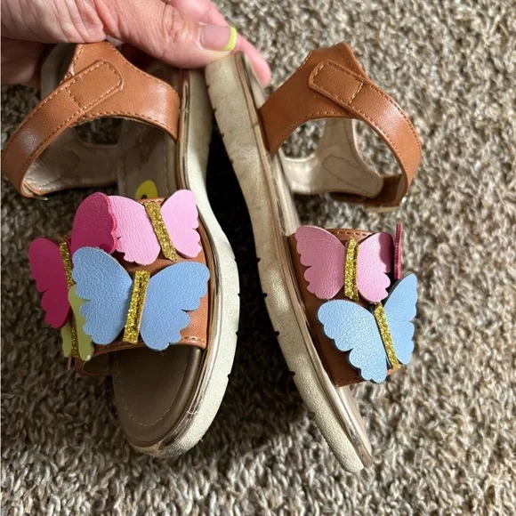 Sugar Pink and Yellow Butterfly Sandals - Picture 6 of 8